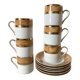 Espresso cups in porcelain and 24-carat gold gilding