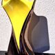 Bicolour yellow and black vase, vintage seventies design, Ceramidi