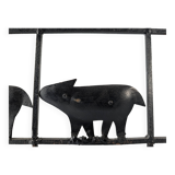 Animal Screen Att. Atelier Marolles and Jean Touret in Wrought Iron 1950s