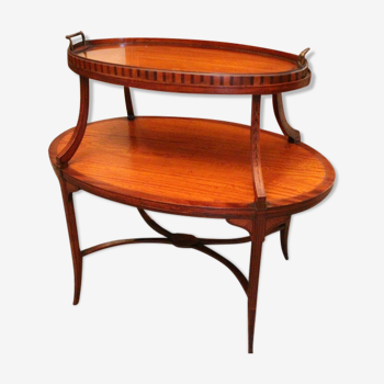 Mahogany tea table inlaid nineteenth Century Napoleon III