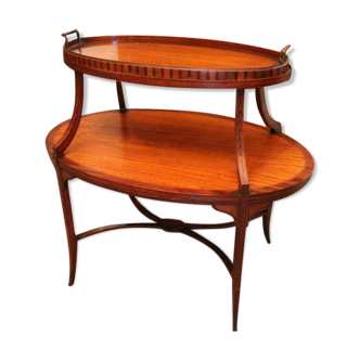 Mahogany tea table inlaid nineteenth Century Napoleon III