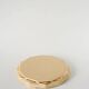 Ceramic trivet, butter yellow and gold, 1960.
