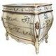 Commode chinoise laquée ivoire avec incrustations de geishas en nacre
