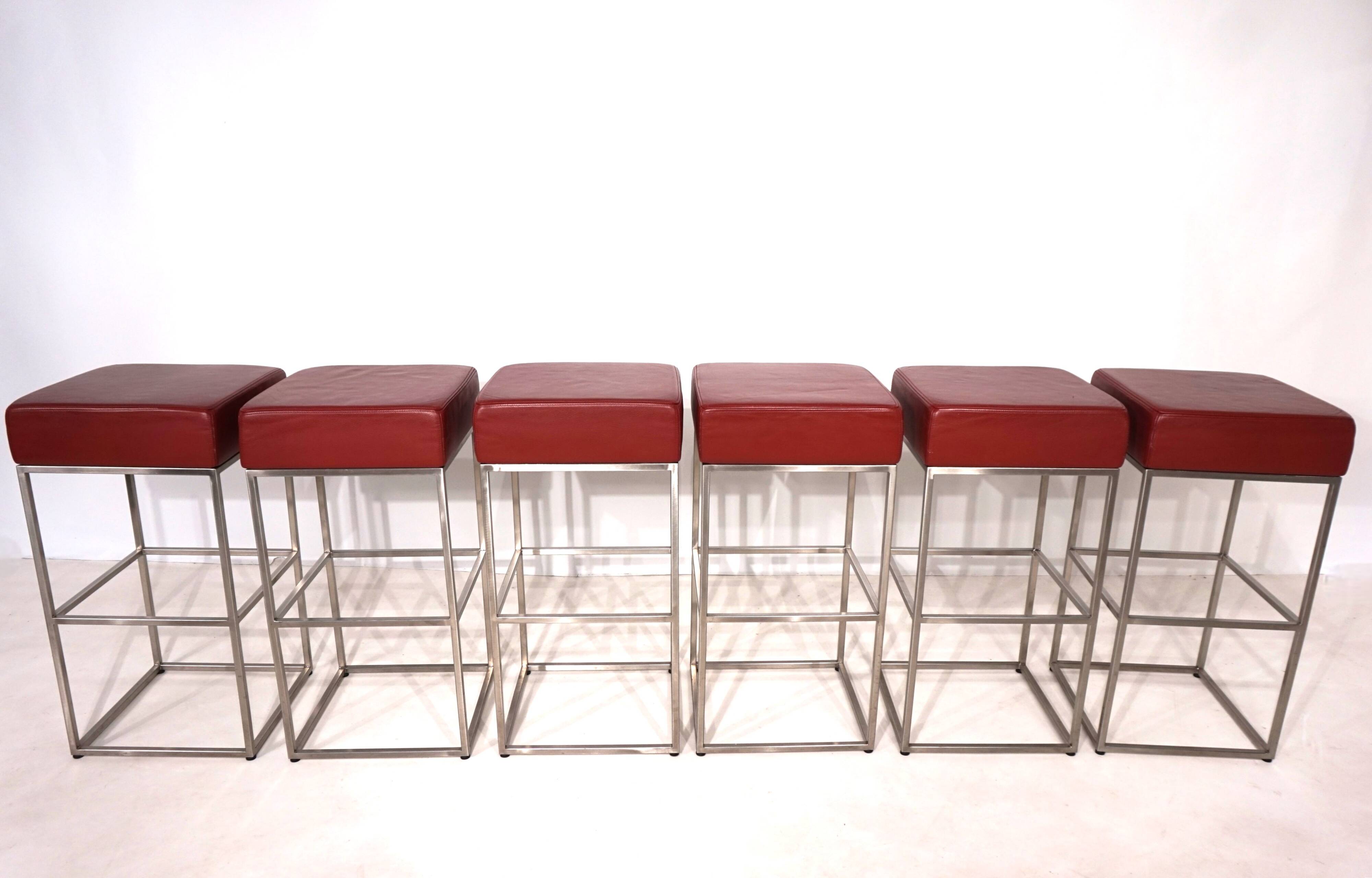 Ensemble de 6 tabourets de bar De Sede DS 218/55 par Paolo Piva, 2000