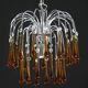 Set of 2 The Amber Crown, Murano Chandelier Amber and Crystal Drops, 1970s