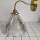 Grande applique en verre holophane et laiton
