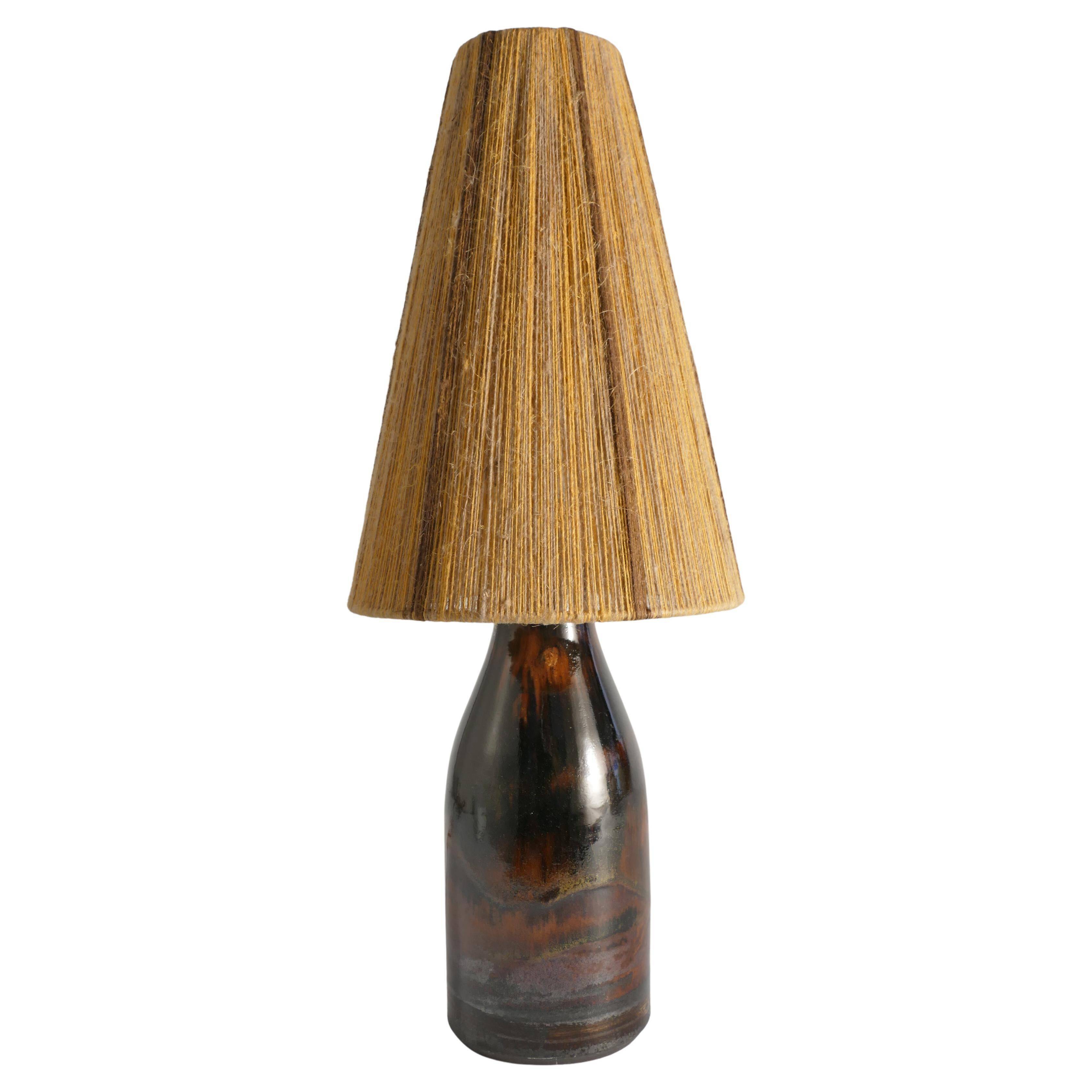 Brown Stoneware Table Lamp by Carl-Harry Stålhane, Designhuset, Sweden 1960s