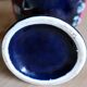 Night blue and pink smooth glazed ceramic vase pitcher soliflore.