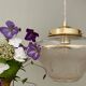Vintage art deco globe pendant light in white and gold frosted glass