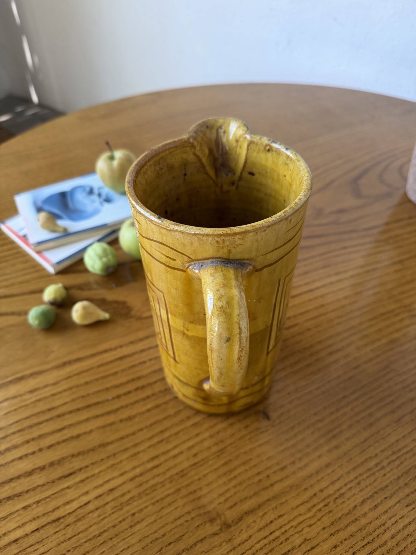 Vintage yellow glazed stoneware jug
