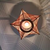 Vintage 1960s wooden hanging lamp