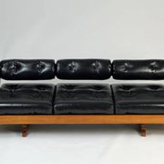 Vintage leather sofa daybed GS 195 by Gianni Songia for Sormani