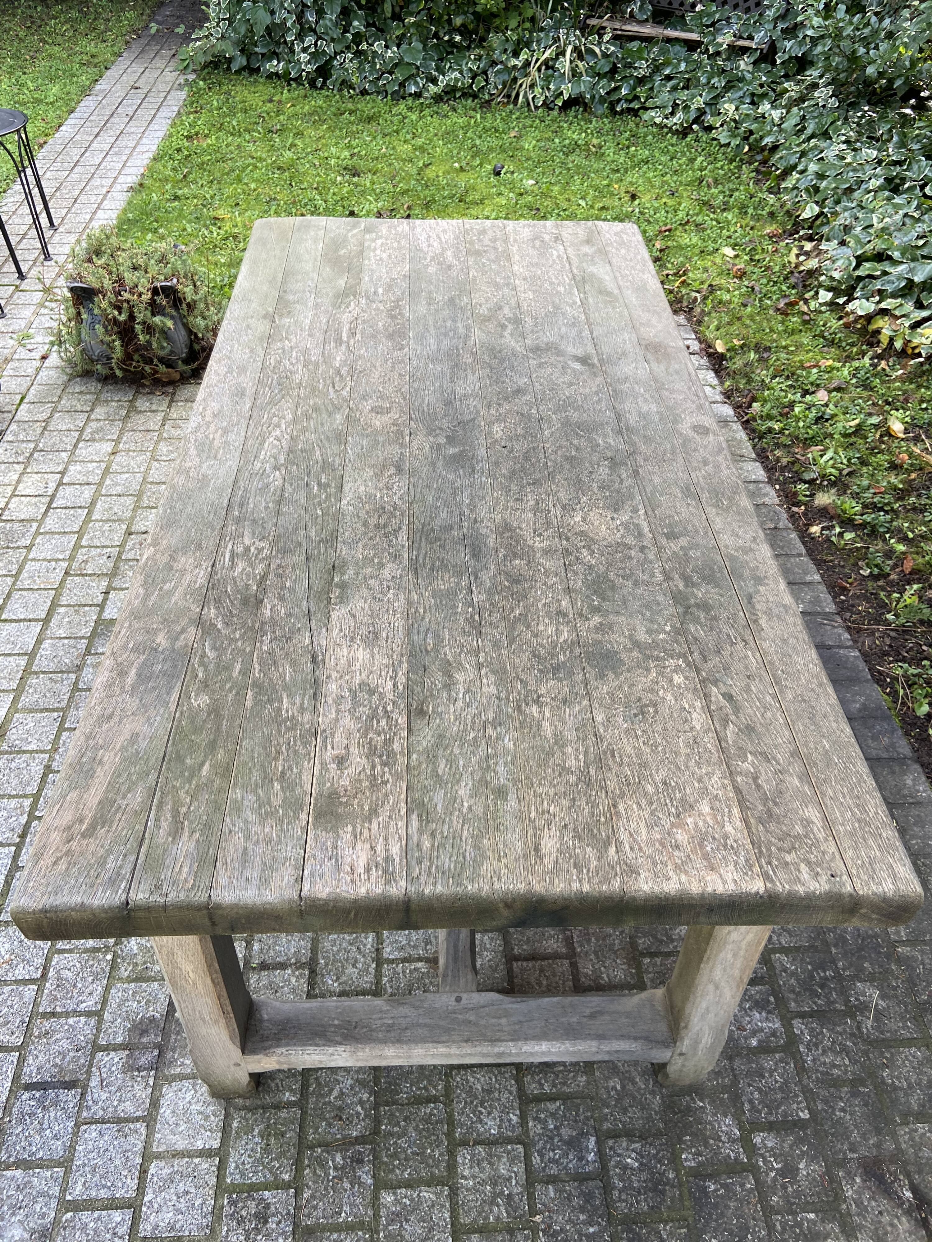 Solid oak farmhouse table 1950 - 170 cm x 86 cm
