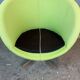 Lounge chair "Planet" by Stokke, chrome and lime green fabric cover, mid-century