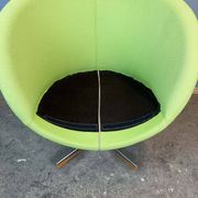 Lounge chair "Planet" by Stokke, chrome and lime green fabric cover, mid-century