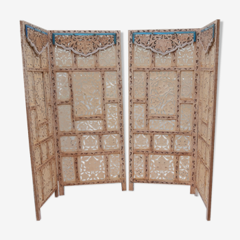 Pair of wooden india screens