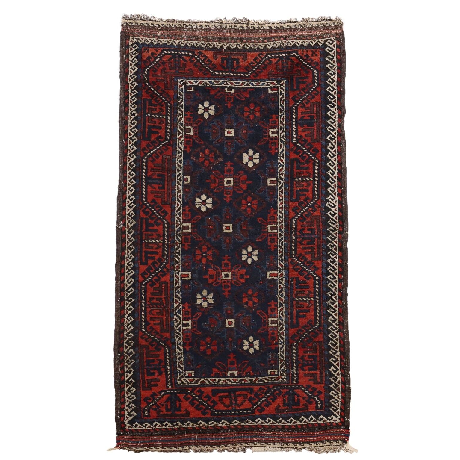 Antique Asian wool rug, large knot, 180 x 95 cm, original