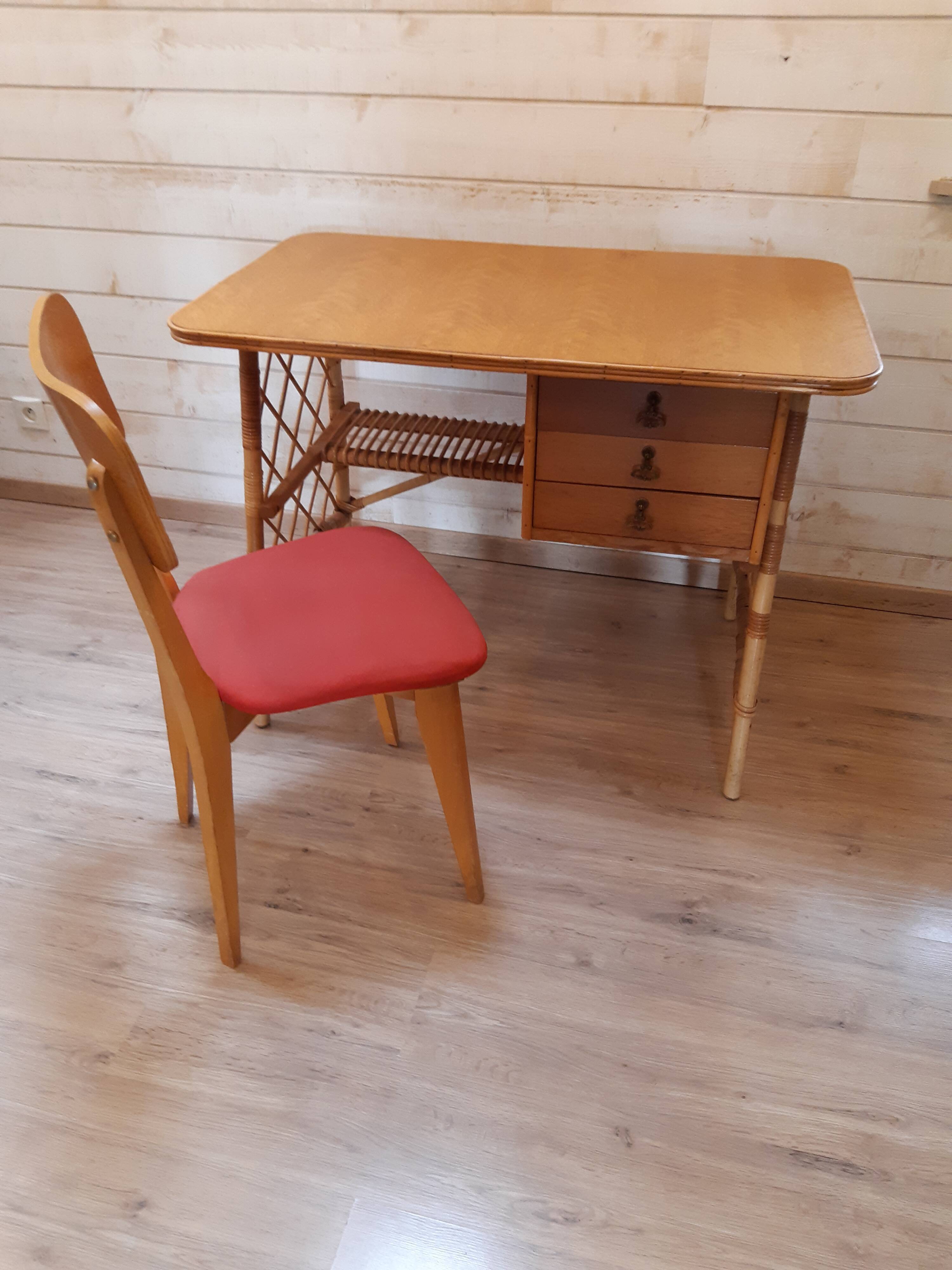 Rattan office by Louis Sognot