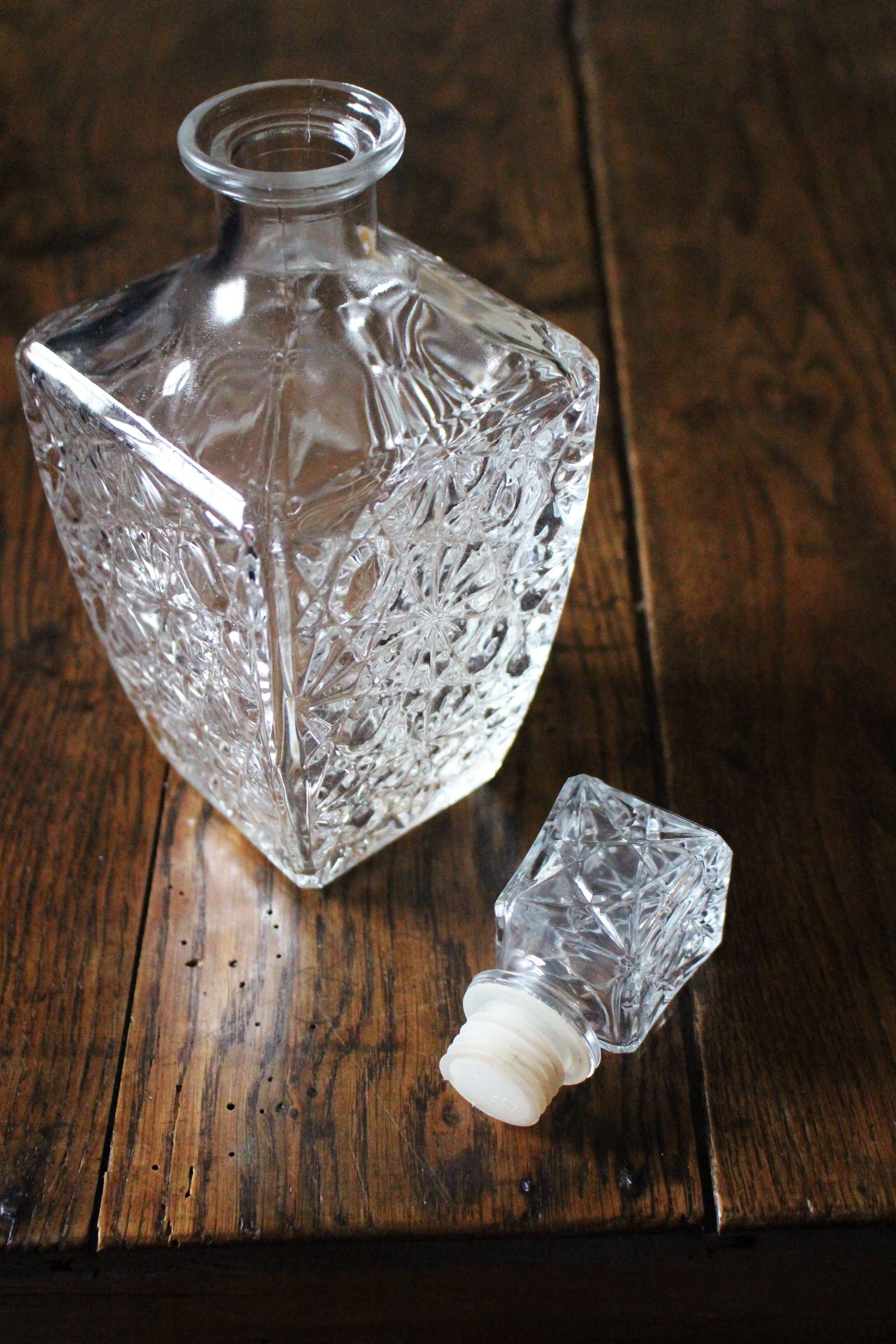 80s crystal star whiskey carafe