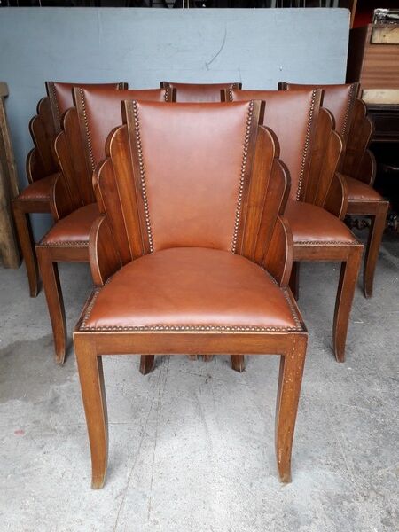 Suite of 6 chairs era art deco 1930