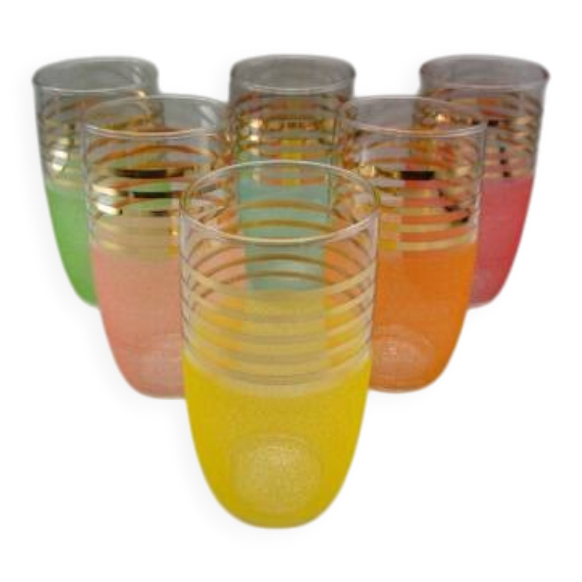 Set of 6 vintage glasses from the 50s/60s