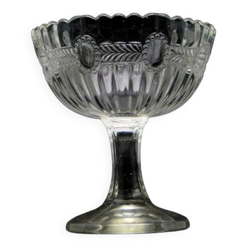 Sucrier en verre pressé en forme de panier, Ząbkowice, Pologne, années 1970