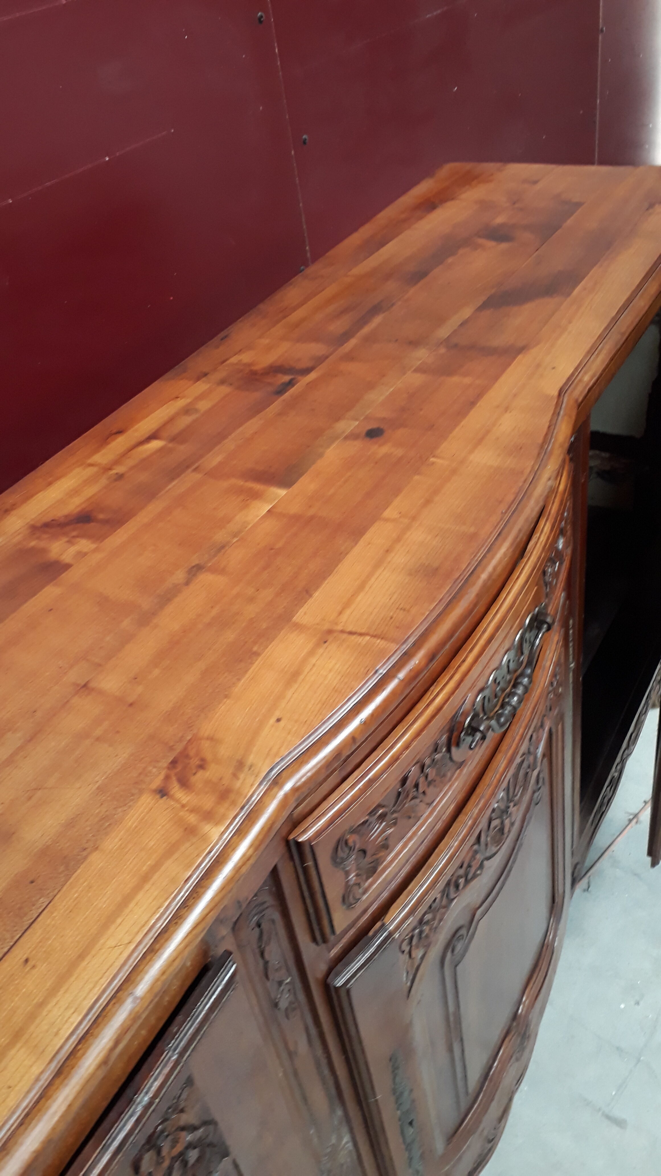 Solid cherry wood sideboard with 3 doors and 1 drawer