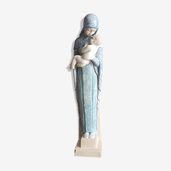 Vierge à l'enfant en faïence