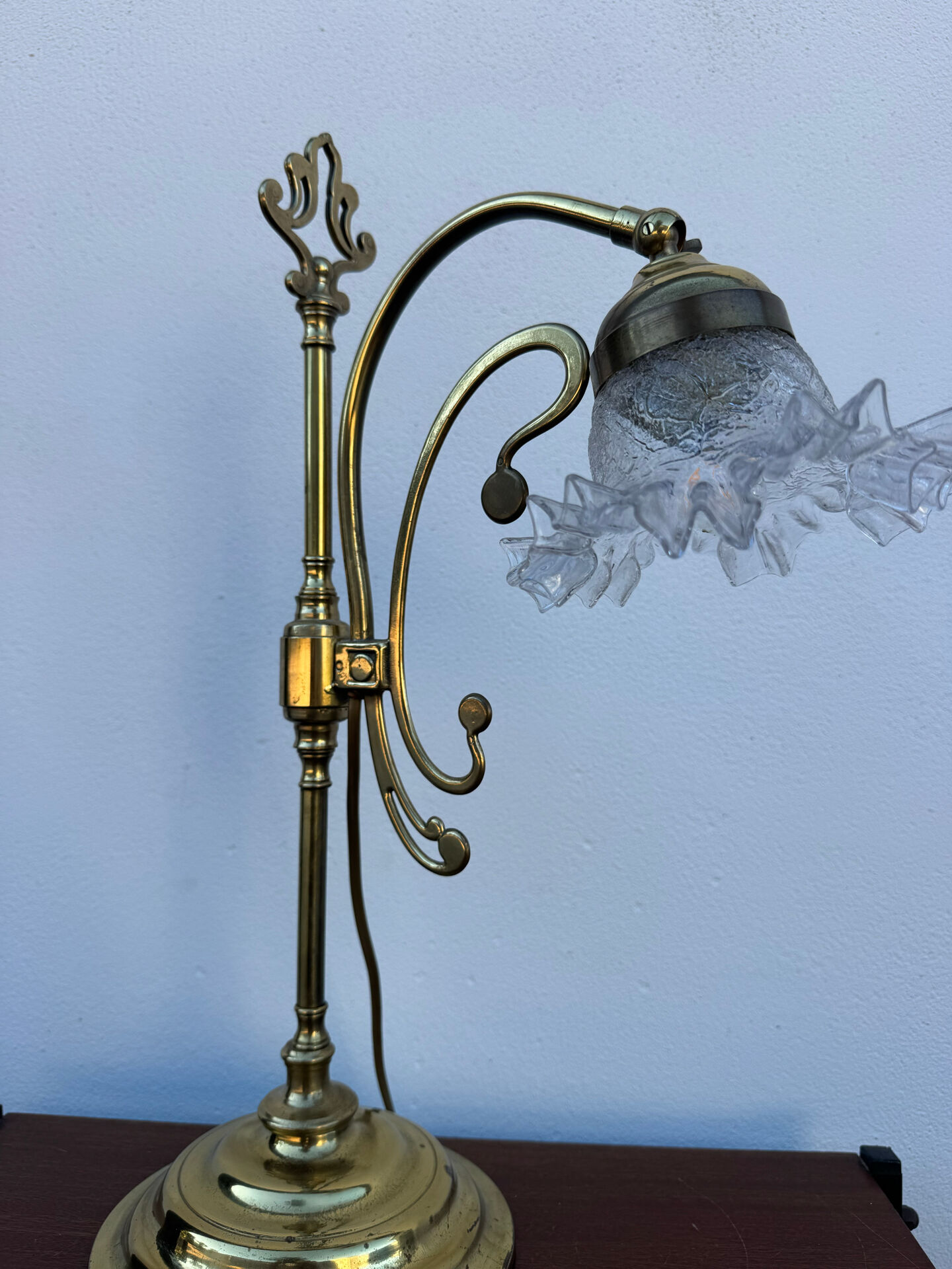 Swan neck brass lamp Art Nouveau