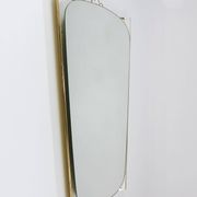 Mid-century illuminated wall mirror by Ernest Igl with brass crown, by Hillebrand.
