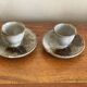2 stoneware egg cups