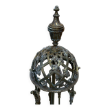 Louis XVI style gilt bronze fireplace set