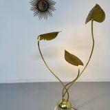 Rhubarb leaf floor lamp brass design Tomaso Barbi Italy an70