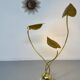 Rhubarb leaf floor lamp brass design Tomaso Barbi Italy an70