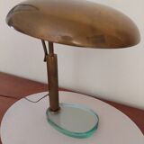 Italian Desk lamp  1950 brass and glass