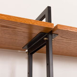 Wall unit, Scandinavian bookshelf in oak, 1970s.