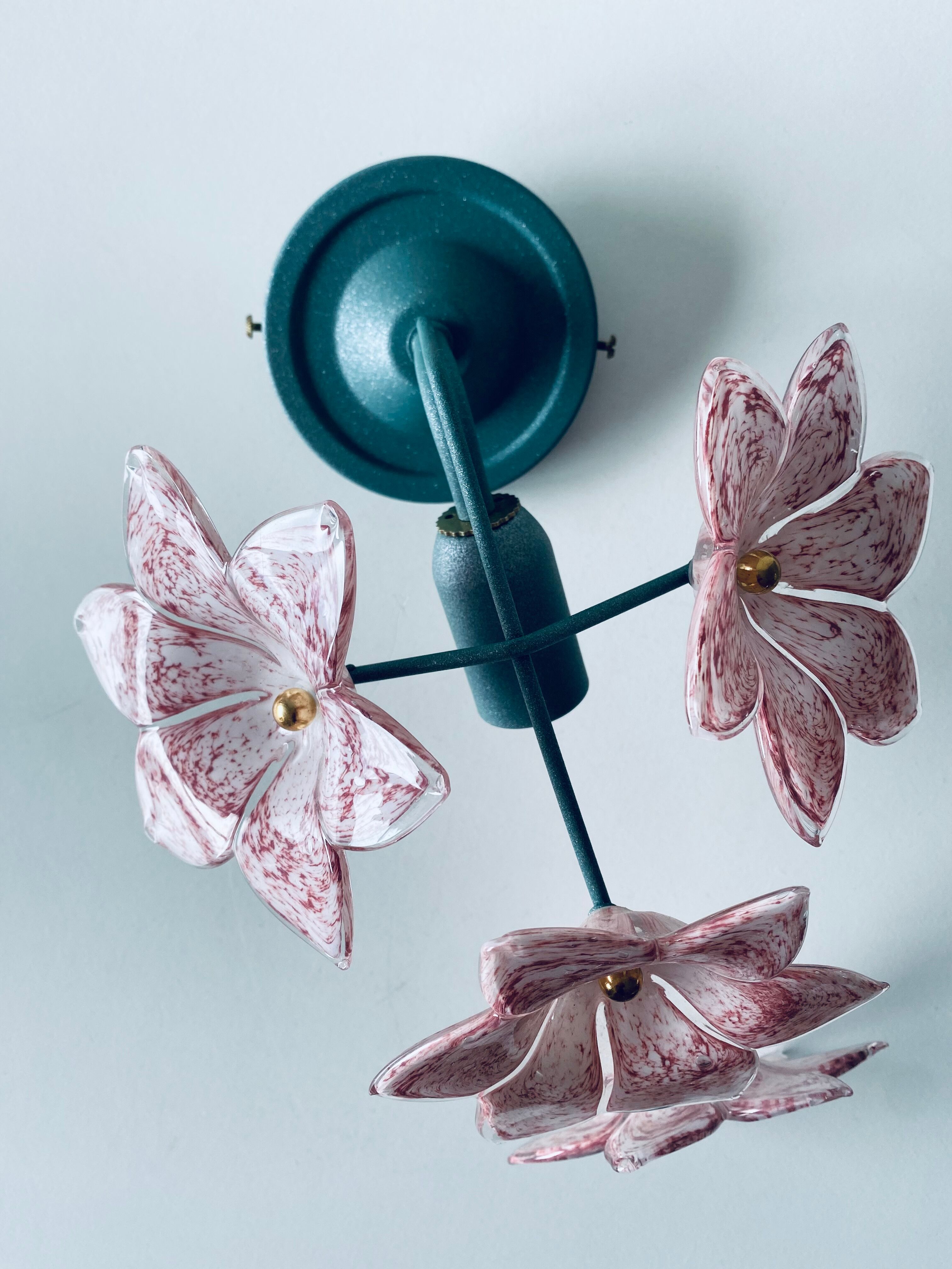 Murano glass flower wall lamp