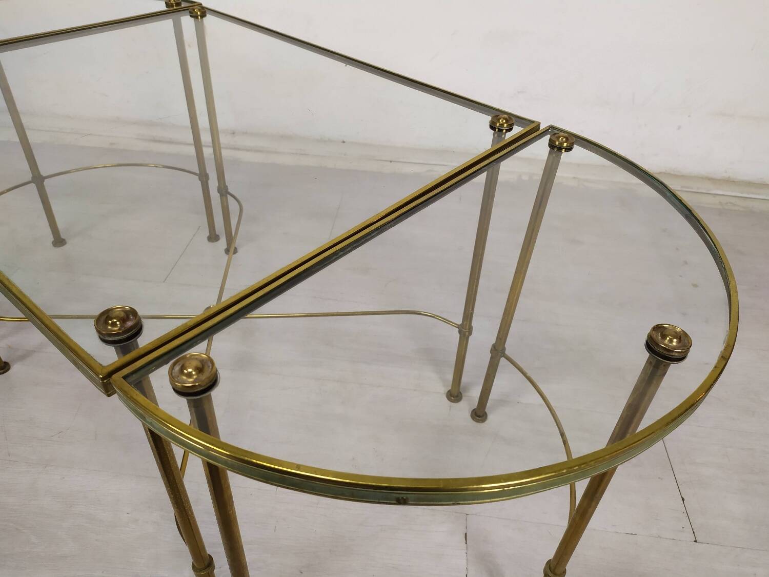 Golden brass coffee tables