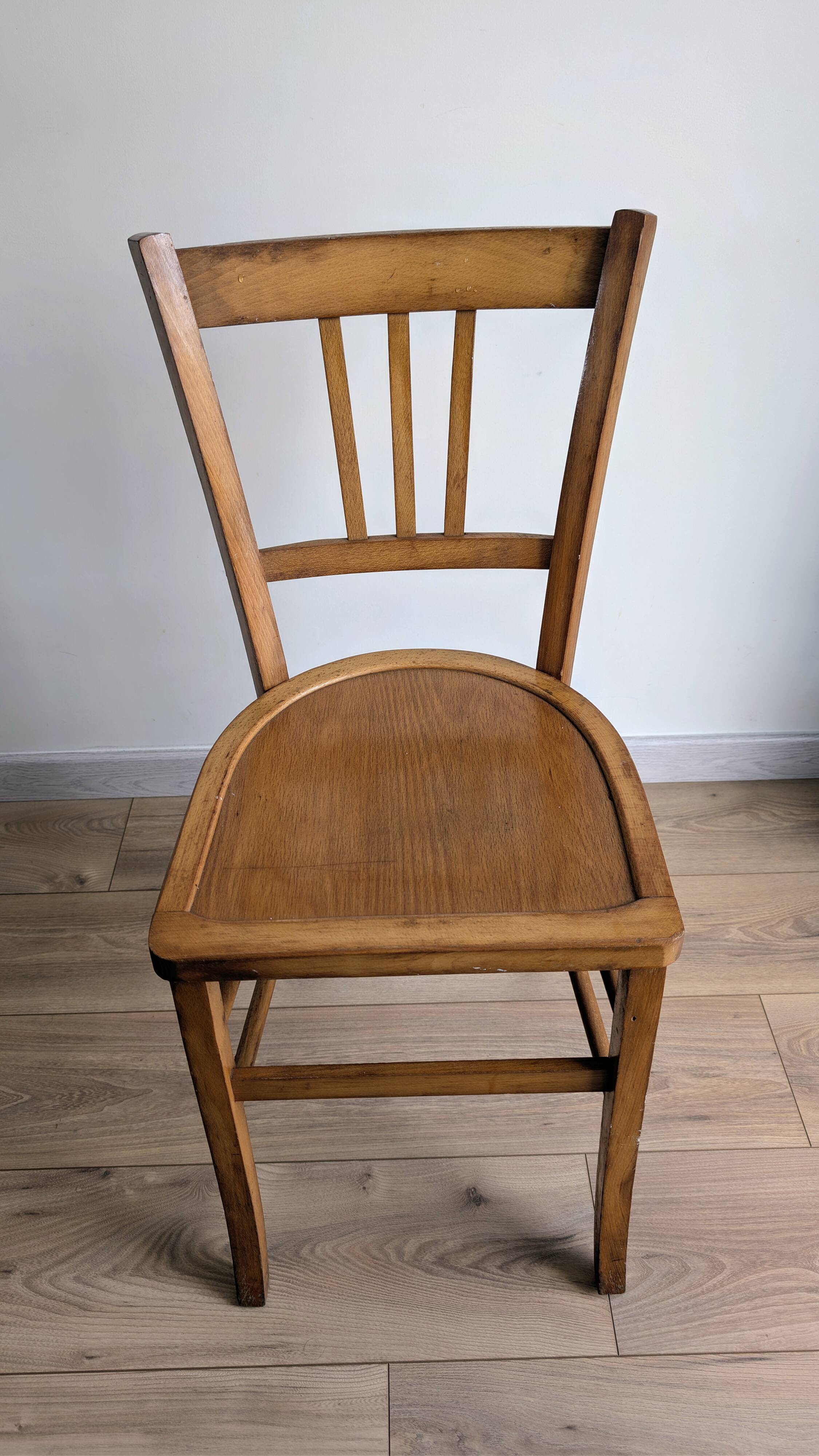 Vintage 1950s Bistro Chair in Beech