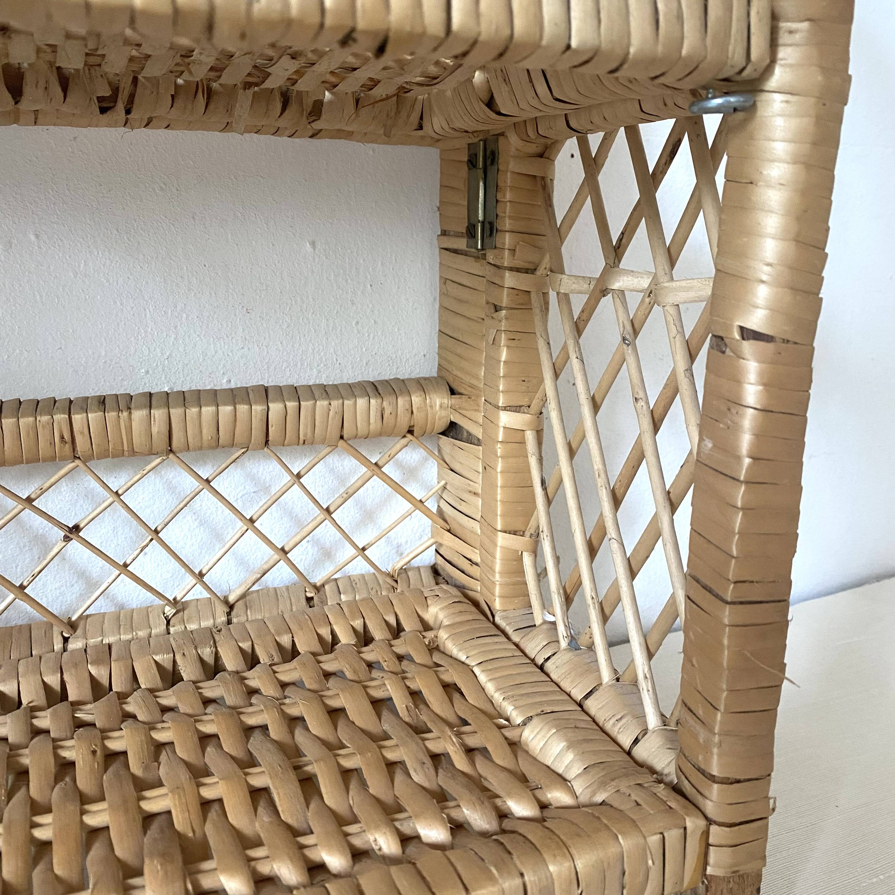 Vintage rattan shelf
