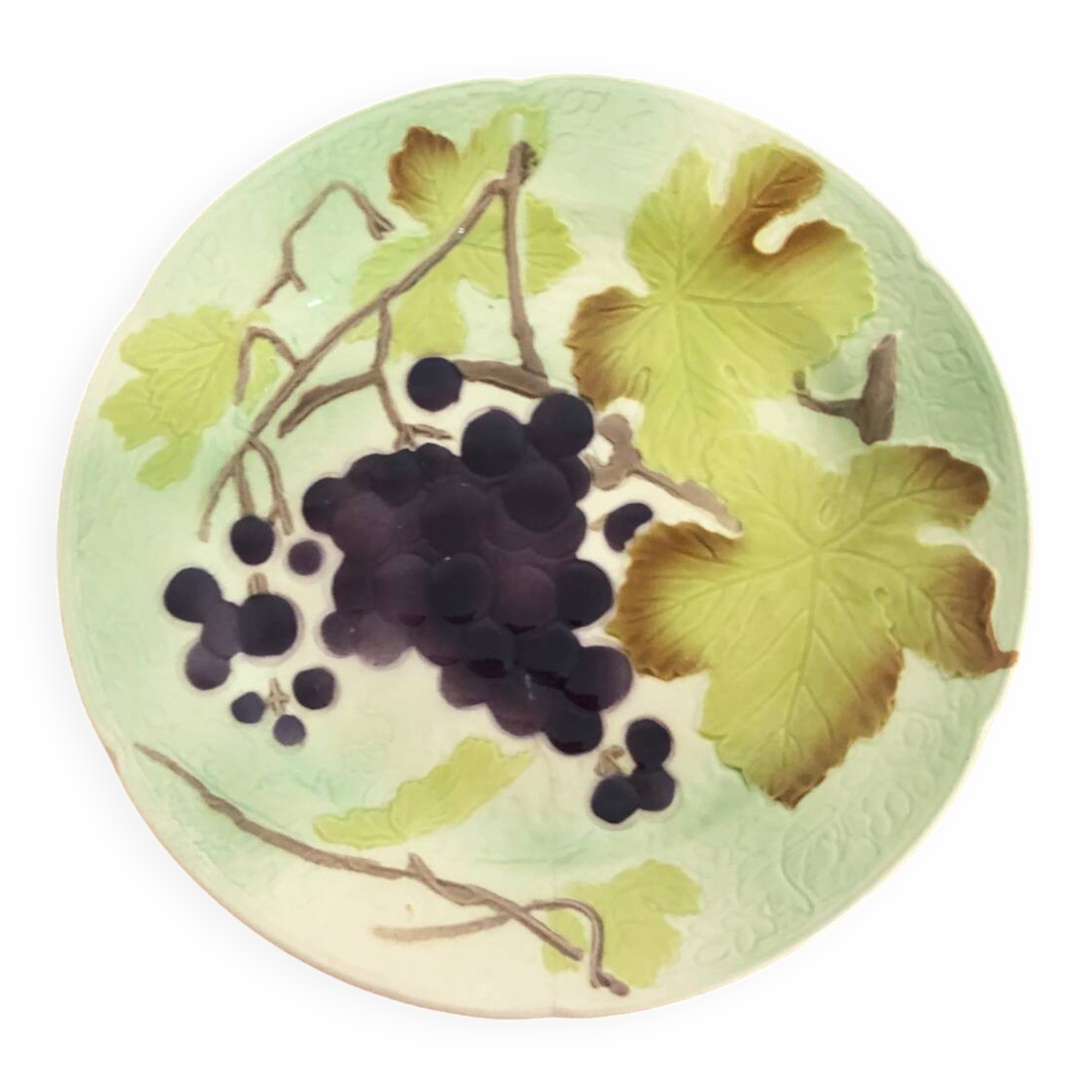 Assiette à dessert en barbotine