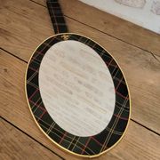 Miroir ovale vintage à décor de tartan