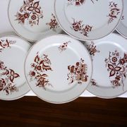 Set of 6 vintage Sarreguemines dinner plates, Danish pattern 210412