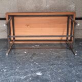 Rectangular steel and wood table
