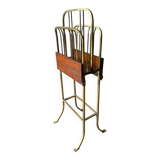 Brass and wood magazine holder William Tonks and sons