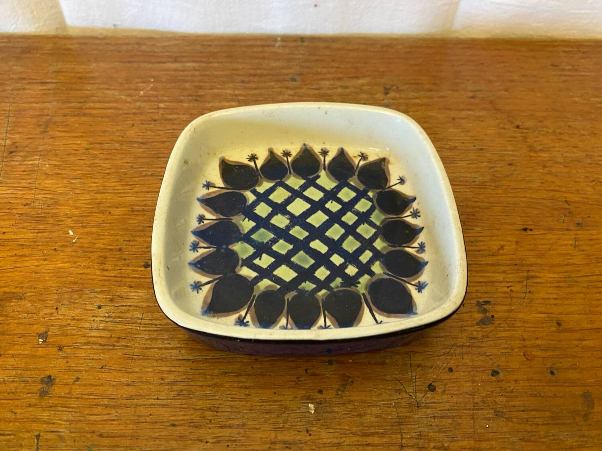 Antique Royal Copenhagen Ceramic Painted White Blue Vintage Empty Pocket