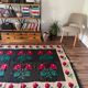 Very Old Romanian floral handwoven carpet made in wool, bohemian design