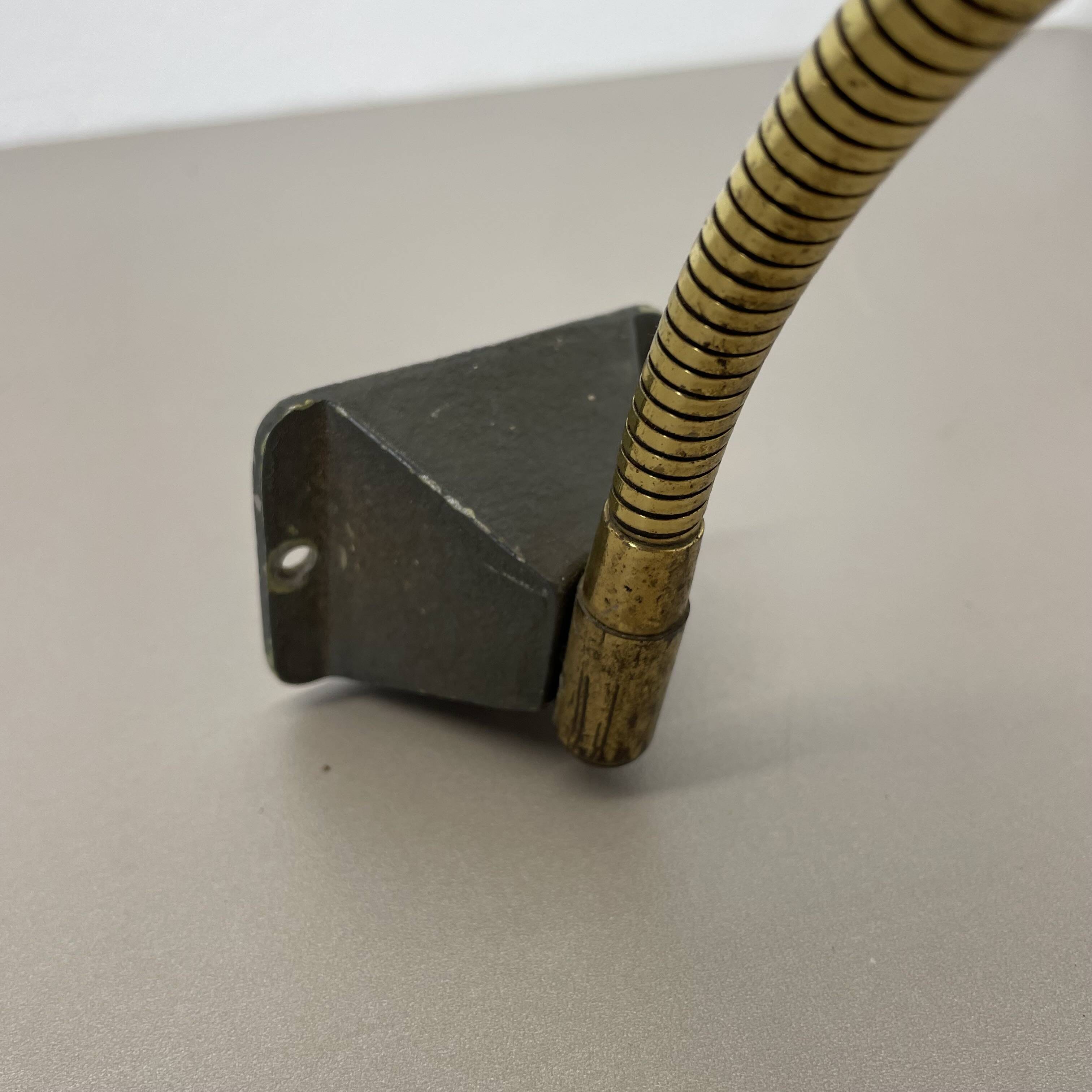 Rare adjustable diabolo brass stilnovo style wall ceiling light, italy 1950