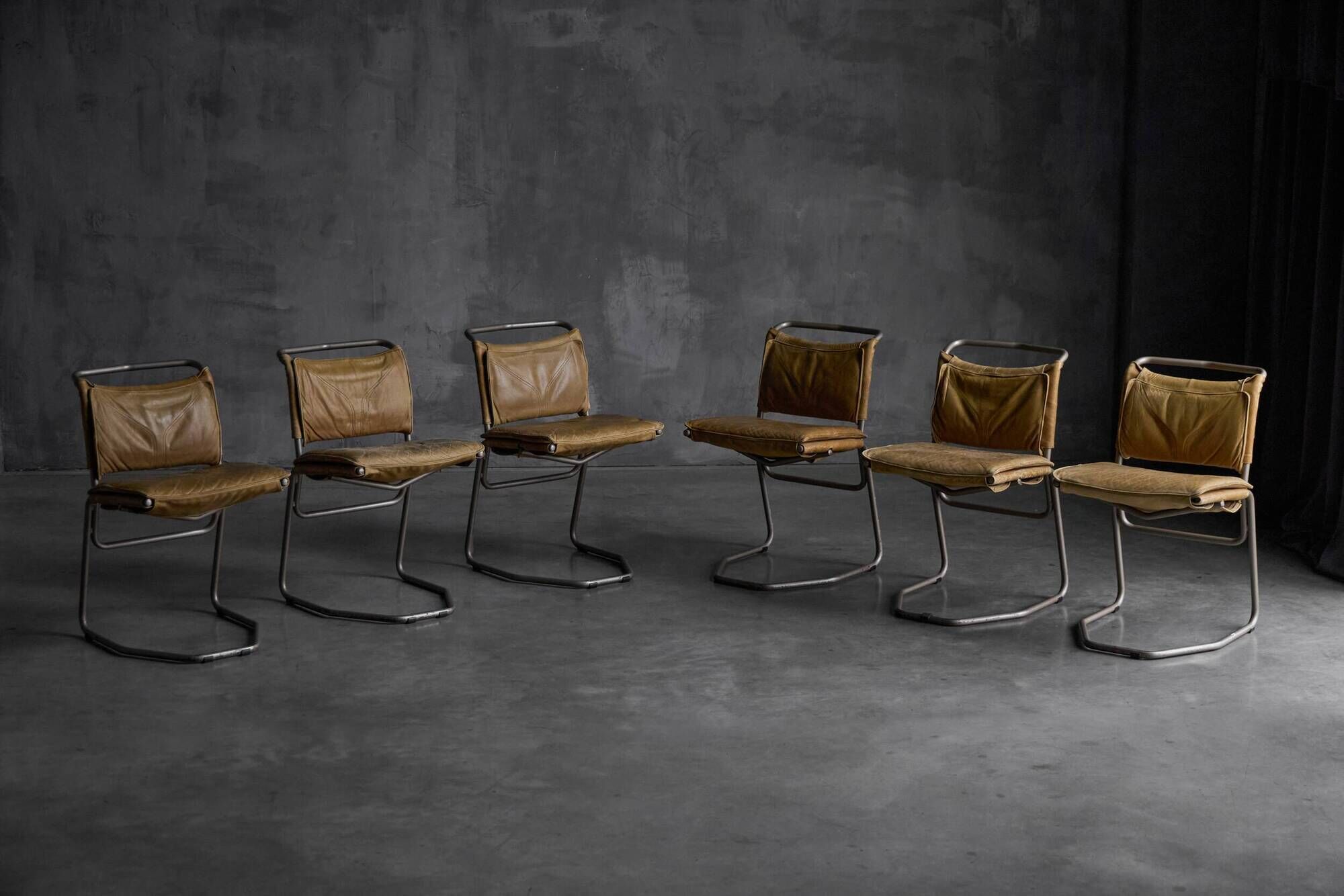 Leather & Steel Dining Chair by Raymond Rombouts, Belgium, 20th century