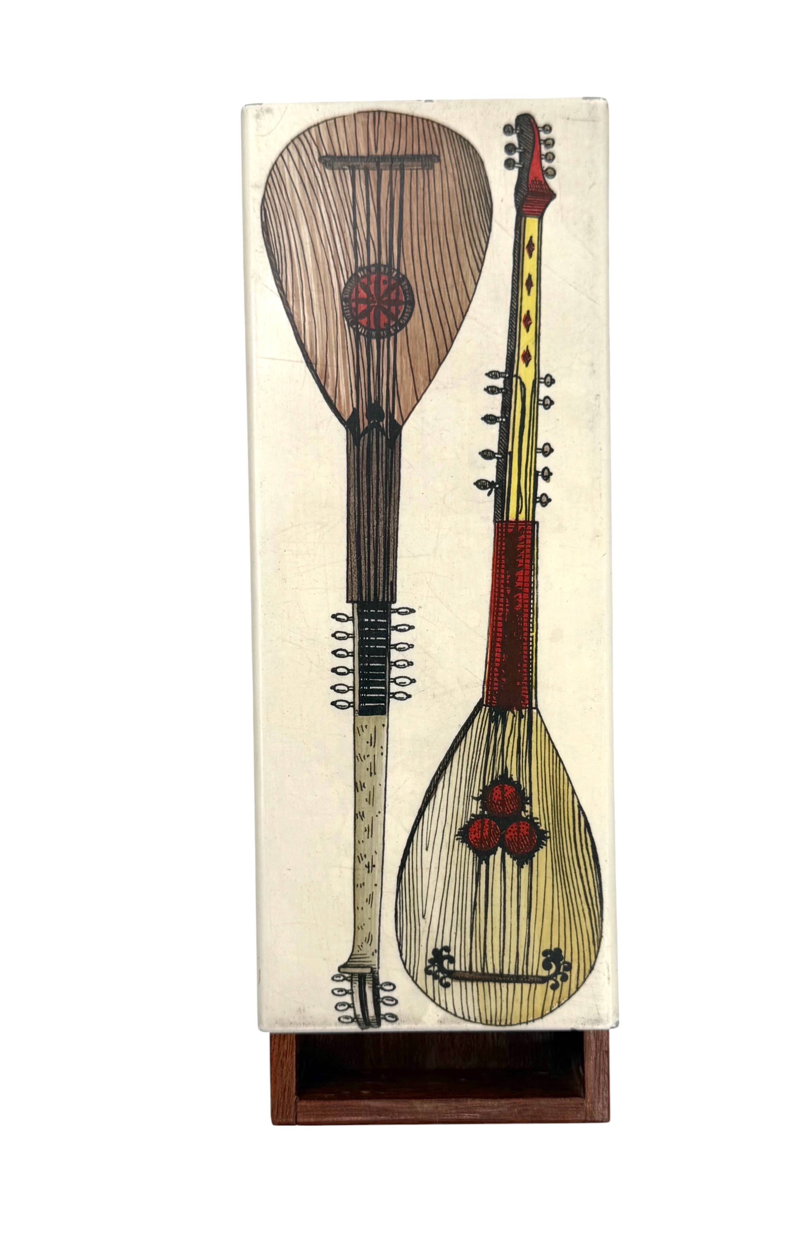 Piero Fornasetti, mandolins cigars Box, Milan Italy, ca. 1960s